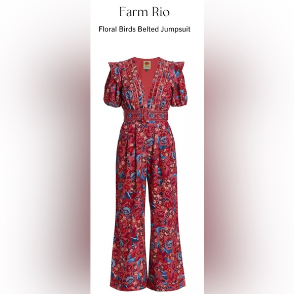 FARM Rio Pants - NWT Farm Rio floral jumpsuit Size M